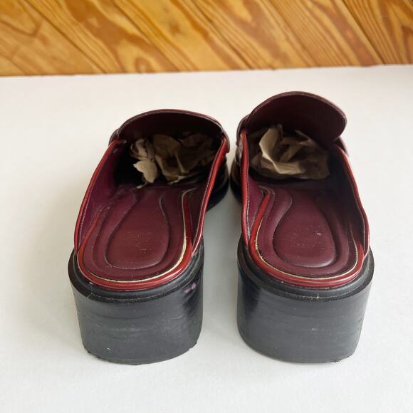 Franco Sarto Georgie Square Toe Mule in Claret Burgundy Red - Picture 4 of 7